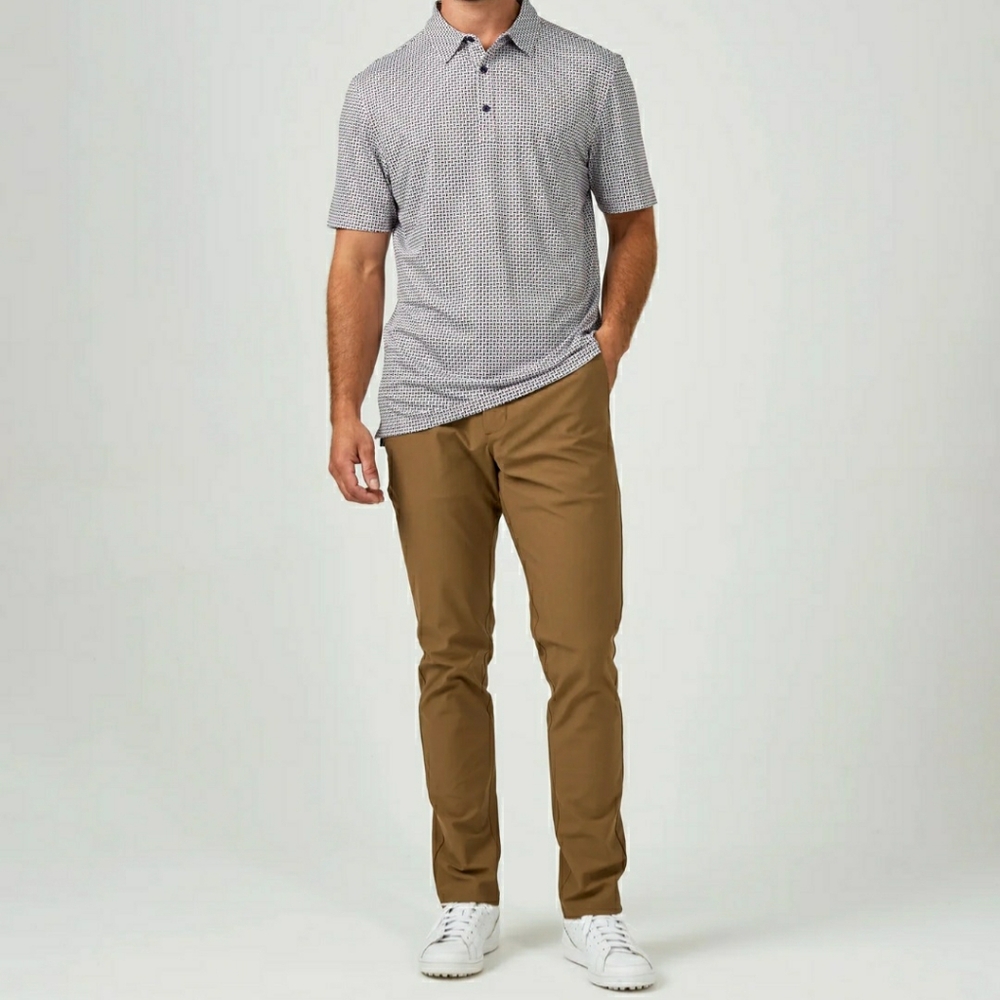 7 Diamonds Infinity Athletic Fit Chino Pants Tan Size 36x34 Preppy Comfort Golf